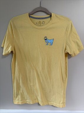 GOAT KIDS OG shirt Yellow Tee with Blue Goat Graphic